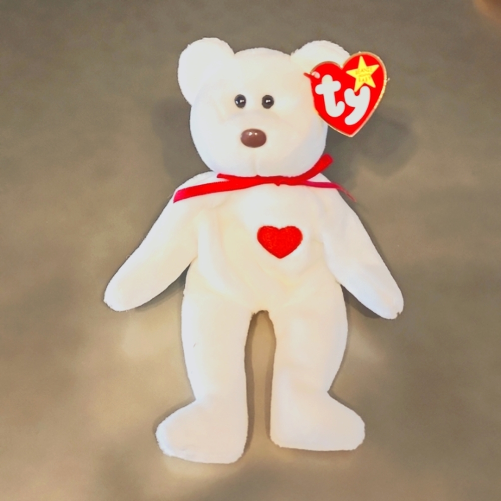 4 ty Beanie Baby's Lot - Halo, Peace, Curly, and Valentino - Picture 9 of 16